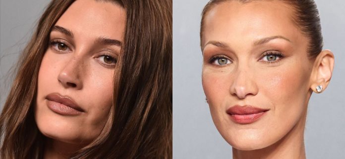 hailey-bieber-bella-hadid.jpg Hailey Bieber a horcajadas sobre Bella Hadid en bikini es 'incómoda'